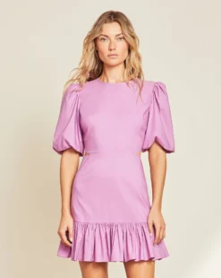Veronica Beard Clothing Iker Puffed-Sleeve Dress