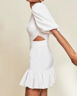 Veronica Beard Clothing Iker Puffed-Sleeve Dress