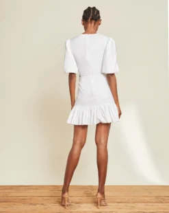 Veronica Beard Clothing Iker Puffed-Sleeve Dress