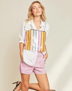 Veronica Beard Clothing Harmoni Sequin Top