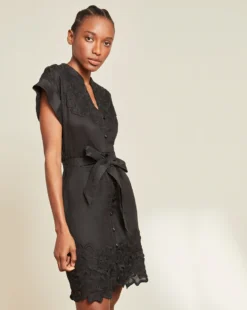 Veronica Beard Clothing Archie Floral Appliqué Dress