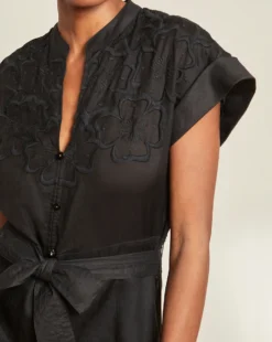 Veronica Beard Clothing Archie Floral Appliqué Dress