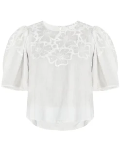 Veronica Beard Kamryn Floral Appliqué Top Clothing 6 Veronica Beard Kamryn Floral Appliqué Top Clothing