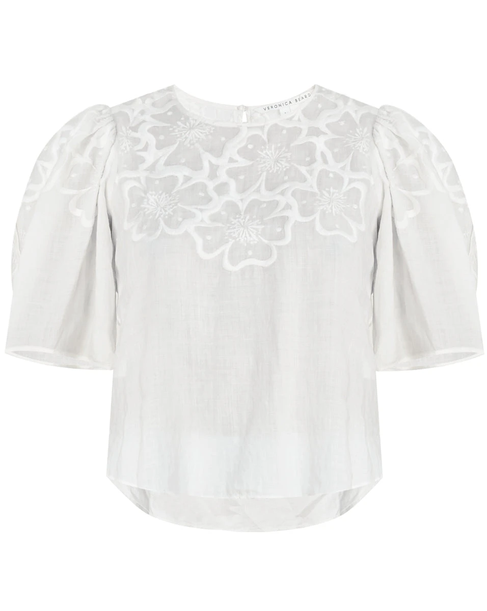 Veronica Beard Kamryn Floral Appliqué Top Clothing Veronica Beard Kamryn Floral Appliqué Top Clothing