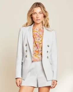 Veronica Beard Lonny Stretch-Linen Dickey Jacket Clothing