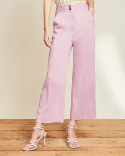 Veronica Beard Jeanne Stretch-Linen Pant Clothing