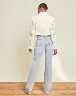 Veronica Beard Aylin Crochet-Sleeve Jacket