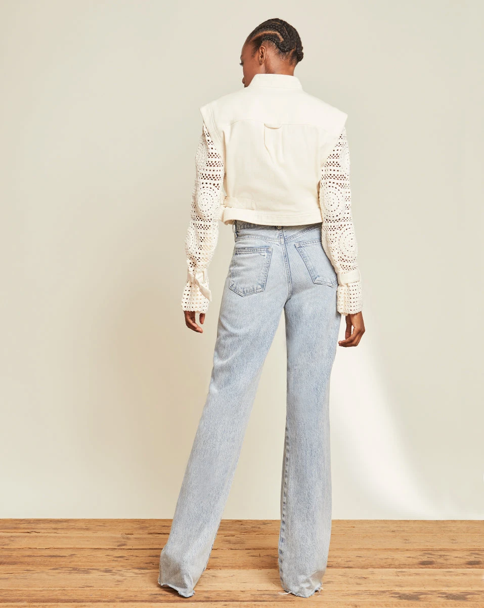 Veronica Beard Aylin Crochet-Sleeve Jacket Veronica Beard Aylin Crochet-Sleeve Jacket