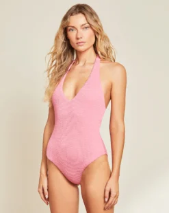 Veronica Beard Salis Crinkle One-Piece Swimsuit Clothing