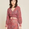 Veronica Beard Sarah Floral Tie Top Clothing