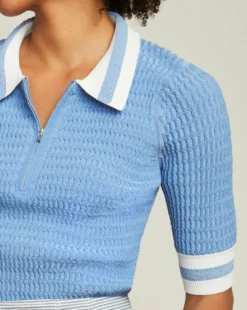 Veronica Beard Jorja Half Zip Polo