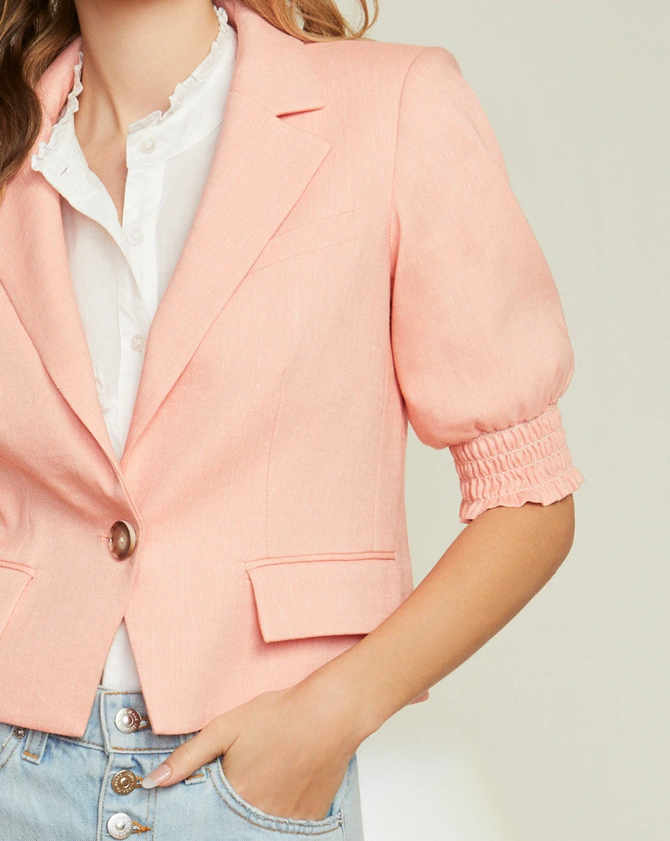 Veronica Beard Annabella Crop Linen Jacket Veronica Beard Annabella Crop Linen Jacket