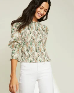 Veronica Beard New Arrivals Kali Floral Smocked Top