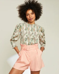 Veronica Beard New Arrivals Kali Floral Smocked Top