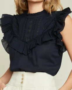 Veronica Beard Tamsyn Ruffled Top New Arrivals
