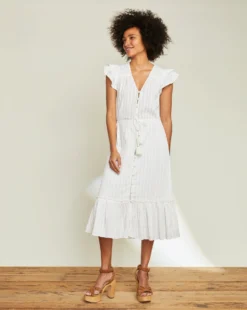 Veronica Beard New Arrivals Tinzia Lurex-Striped Dress