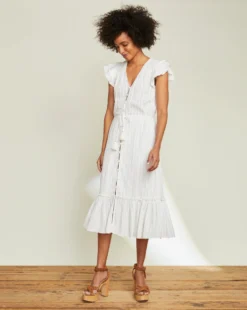 Veronica Beard New Arrivals Tinzia Lurex-Striped Dress