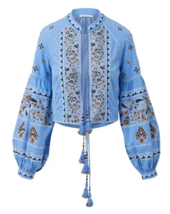 Veronica Beard Rivoli Embellished Linen Jacket