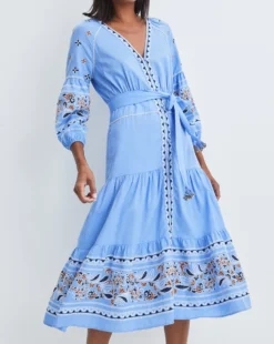 Veronica Beard Freyja Embellished Linen Dress 4 Veronica Beard Freyja Embellished Linen Dress