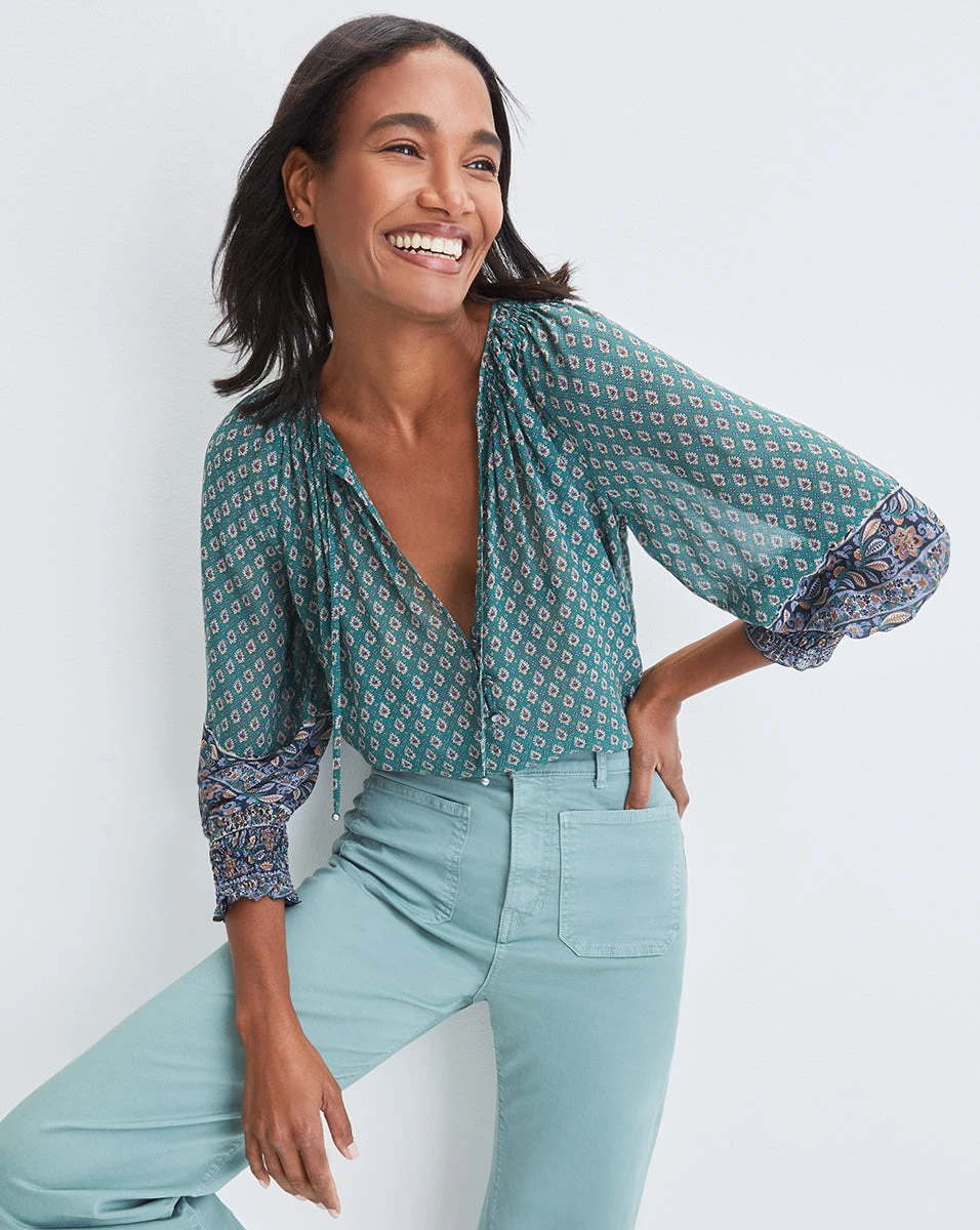 Veronica Beard Amato Printed Top Veronica Beard Amato Printed Top