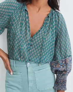 Veronica Beard Amato Printed Top 4 Veronica Beard Amato Printed Top