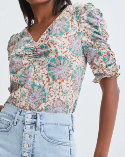 Veronica Beard Clothing Henrieta Medallion-Floral Top