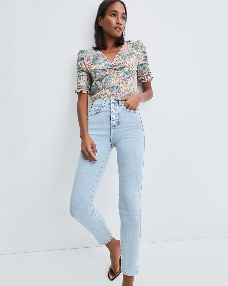 Veronica Beard Clothing Henrieta Medallion-Floral Top Veronica Beard Clothing Henrieta Medallion-Floral Top