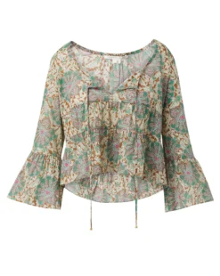 Veronica Beard Azel Medallion-Floral Tiered Top