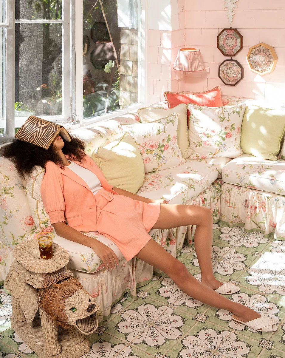 Veronica Beard Annabella Crop Linen Jacket Veronica Beard Annabella Crop Linen Jacket