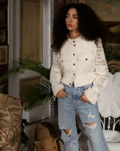 Veronica Beard Aylin Crochet-Sleeve Jacket 6 Veronica Beard Aylin Crochet-Sleeve Jacket