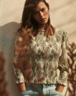 Veronica Beard New Arrivals Kali Floral Smocked Top