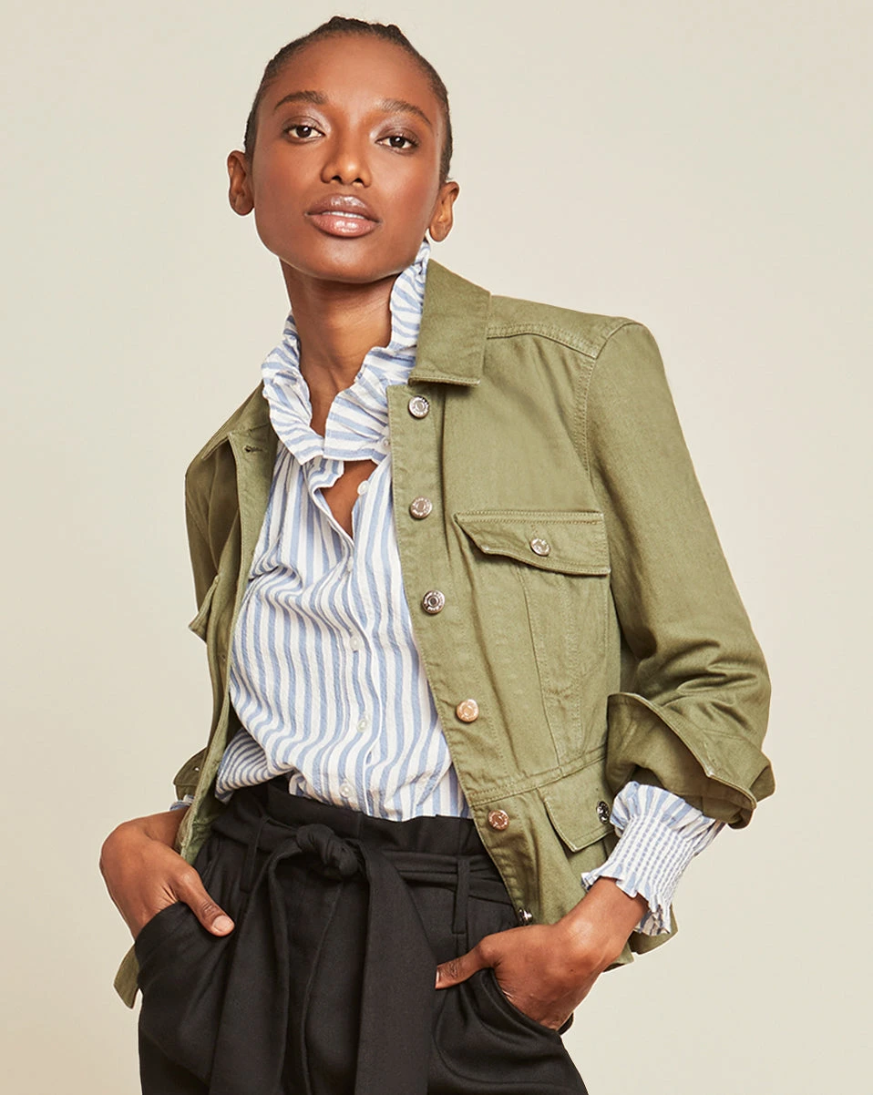 Veronica Beard Jayla Peplum Denim Jacket Clothing Veronica Beard Jayla Peplum Denim Jacket Clothing