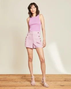 Veronica Beard Pine Stretch-Linen Short Best Sellers