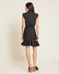 Veronica Beard Bell Button Down Ruched Shirtdress Clothing