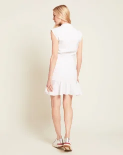 Veronica Beard Bell Button Down Ruched Shirtdress Clothing