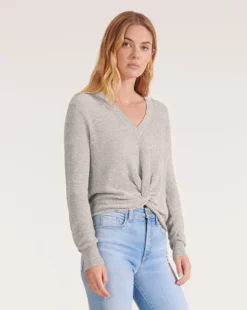 Veronica Beard Soren Twist-Front Sweater