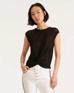 Veronica Beard Clothing Kellen Twist-Front Sweater