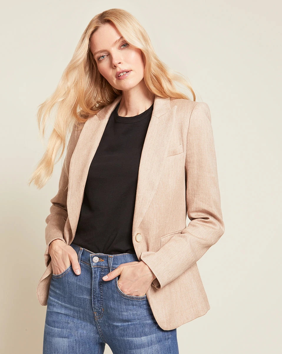 Veronica Beard Cutaway Linen Dickey Jacket Veronica Beard Cutaway Linen Dickey Jacket