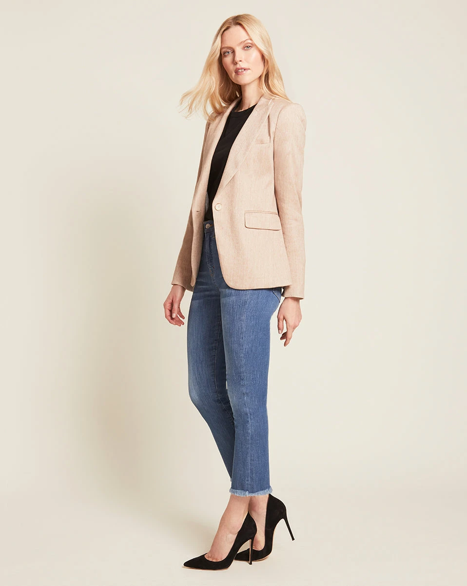 Veronica Beard Cutaway Linen Dickey Jacket Veronica Beard Cutaway Linen Dickey Jacket