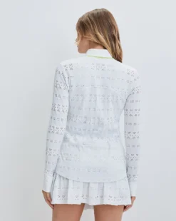 Veronica Beard Zip-Front Lace Jacket