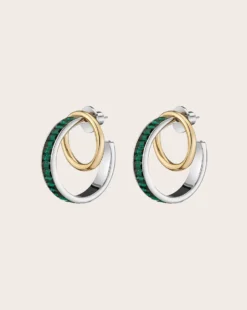 Veronica Beard Emerald Galaxy Hoop Earrings