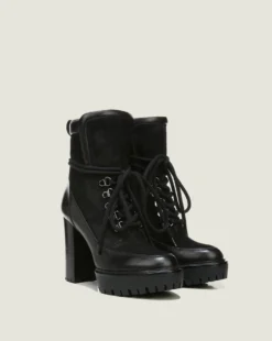 Veronica Beard Hasia Lace-Up Combat Bootie Shoes