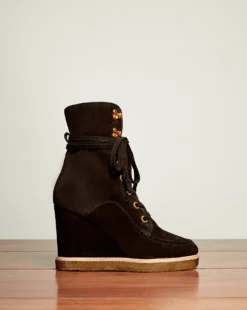 Veronica Beard Shoes Ananya Lace-Up Wedge Bootie