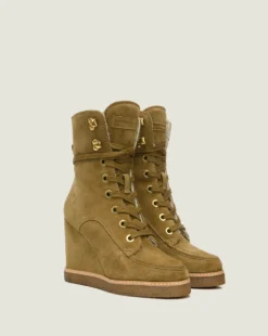 Veronica Beard Shoes Ananya Lace-Up Wedge Bootie