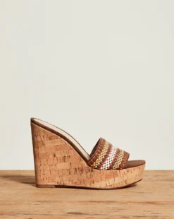 Veronica Beard Dali Woven Wedge Sandal Shoes