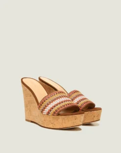 Veronica Beard Dali Woven Wedge Sandal Shoes