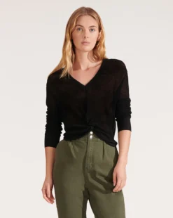 Veronica Beard Soren Twist-Front Sweater