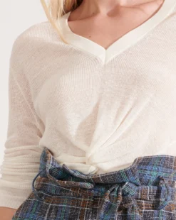 Veronica Beard Soren Twist-Front Sweater