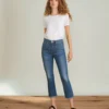 Veronica Beard Carly Kick-Flare Jean | Raw Hem