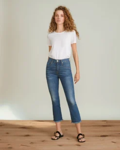 Veronica Beard Carly Kick-Flare Jean | Raw Hem